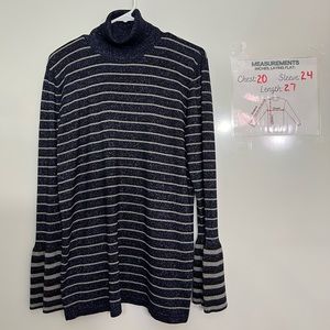 Worthington Glitter shimmer navy sweater size XL